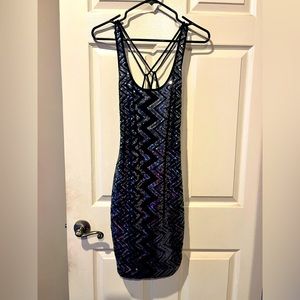 Bling sexy black/grey dress